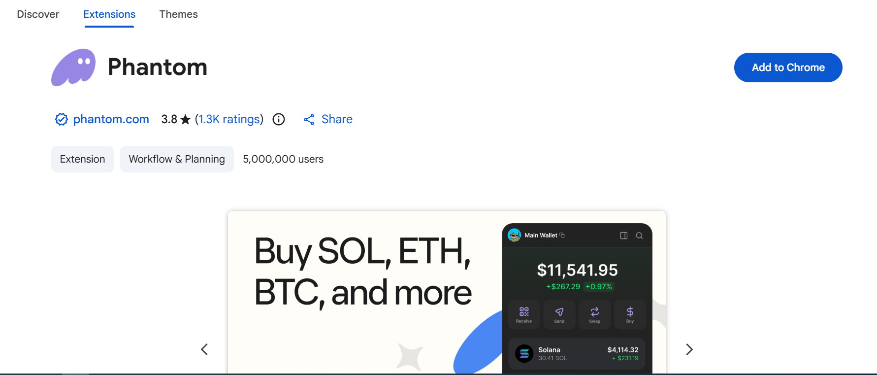 Add to Chrome button