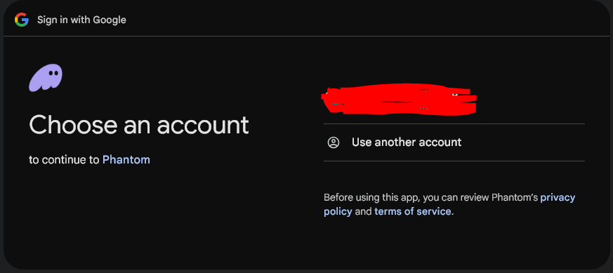 Choose Google account