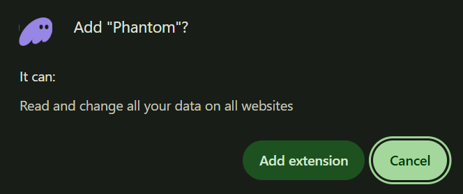 Confirm add extension