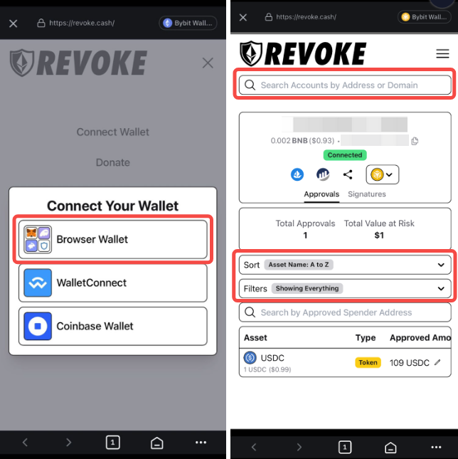 Screenshot or diagram for revoking approvals on EVM chains